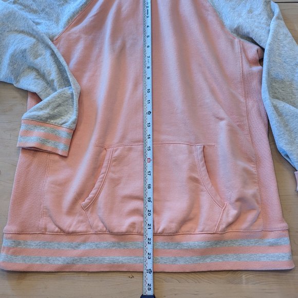 Shambhala Long Sleeve Pink and Grey Hooded Sweater without Tags Presumed Size Lg - Picture 6 of 8